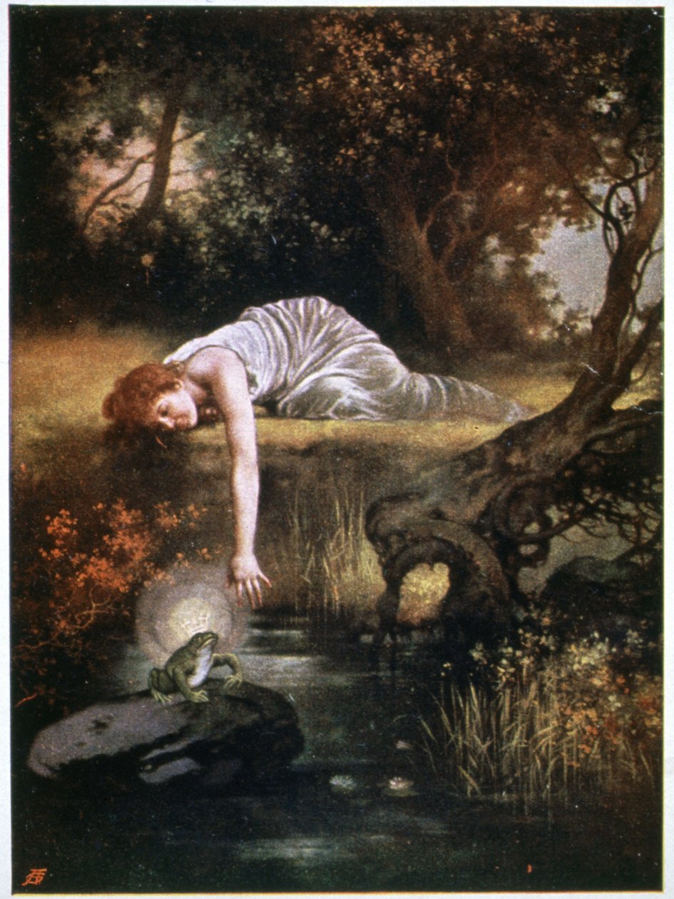König Frosch, ca. 1900 (Postkarte) von Daniel (after) Hock