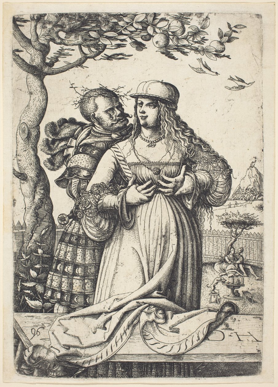 Soldat umarmt eine Frau von Daniel Hopfer