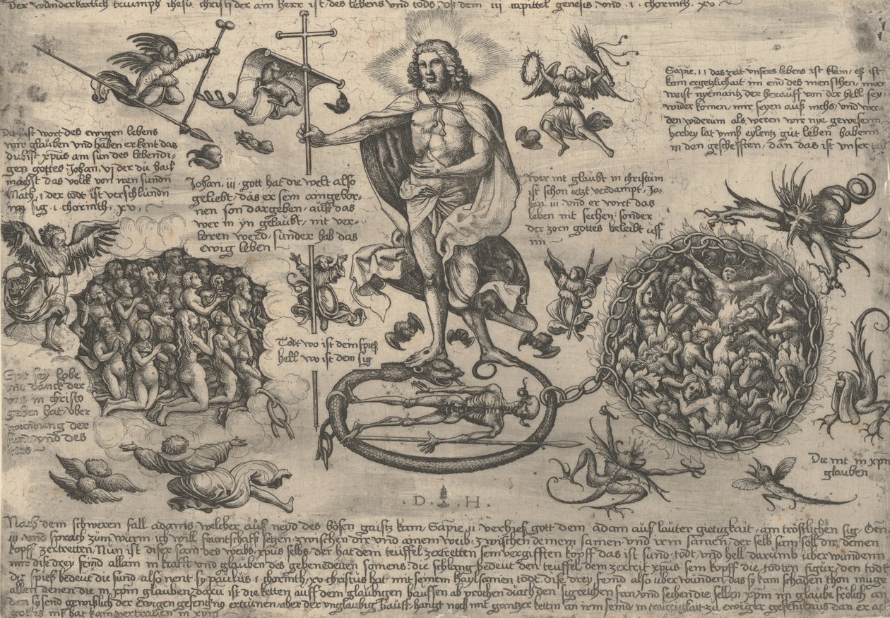 Der triumphierende Christus, ca. 1530-36 von Daniel Hopfer