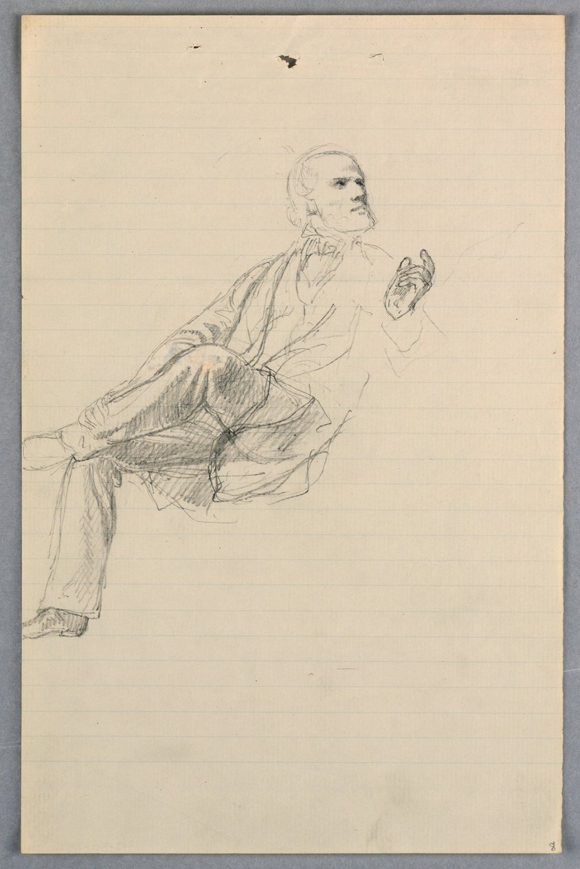Zeichnung, Studie für "Wissenschaftliche Gruppe", 1858 von Daniel Huntington