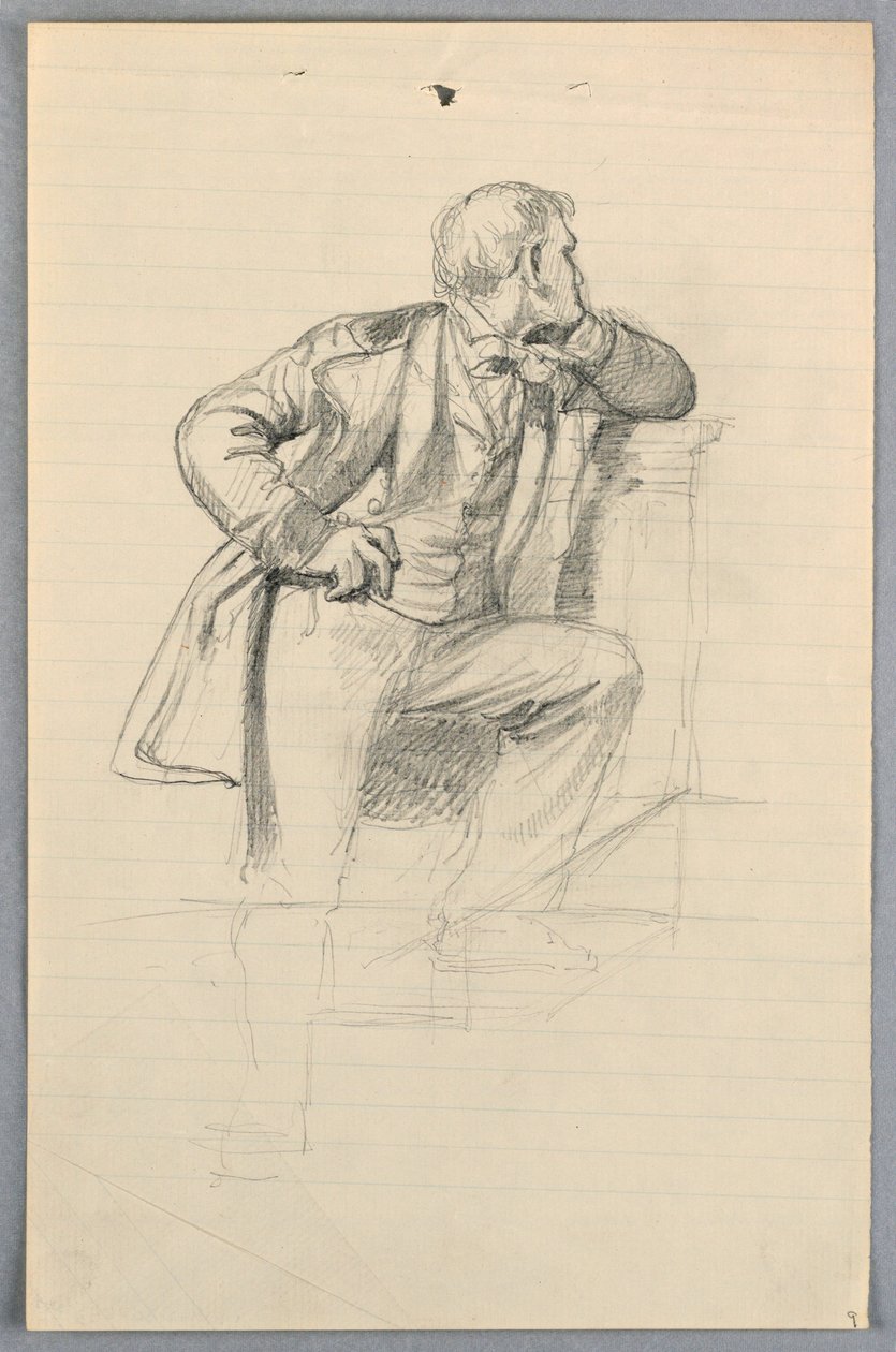 Zeichnung, Studie für "Wissenschaftliche Gruppe", 1858 von Daniel Huntington