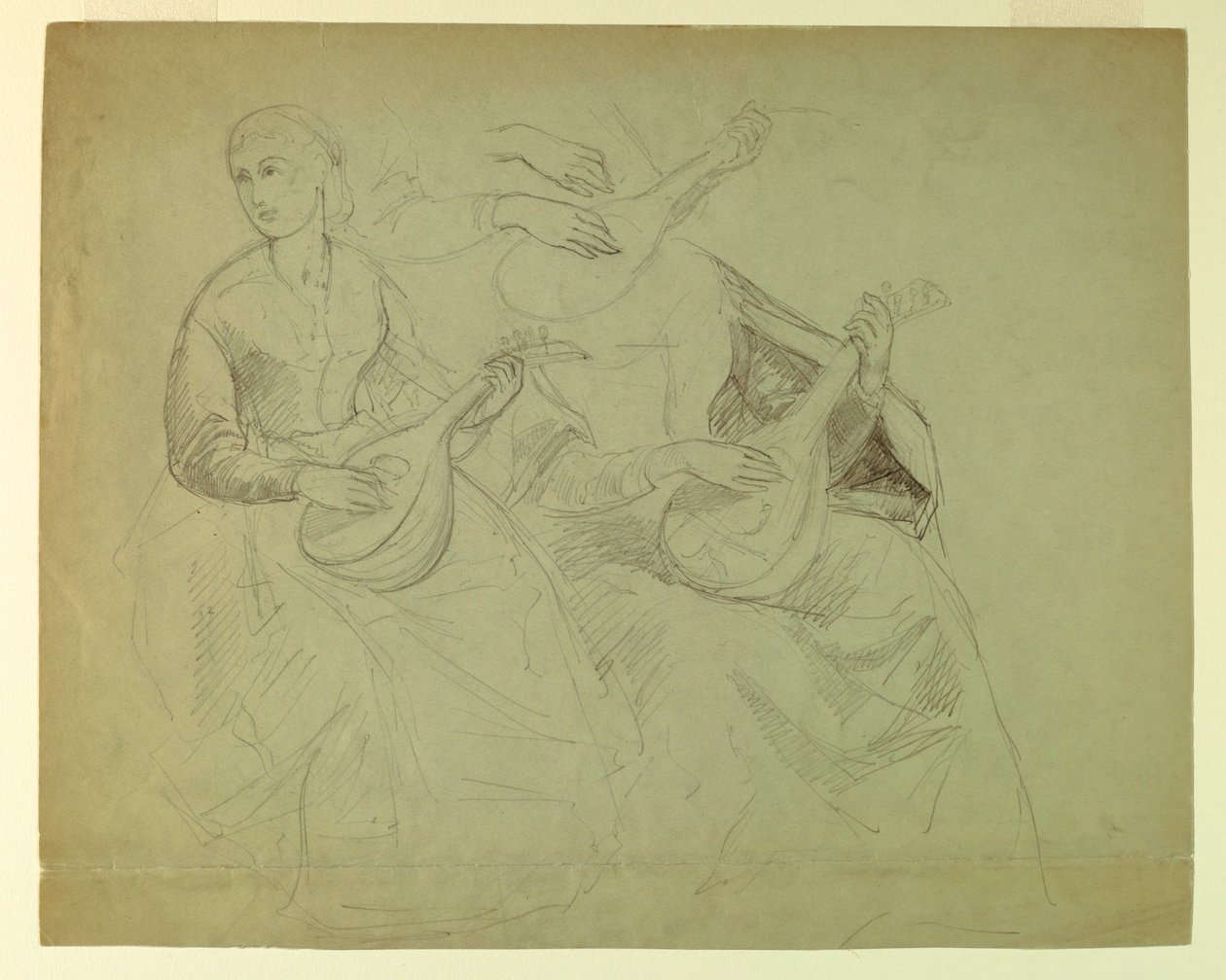 Zeichnung, Studie für "Titian zeigt, 1871–72" von Daniel Huntington