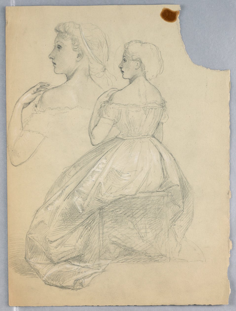 Zeichnung, Studie für "Titian zeigt, 1872" von Daniel Huntington