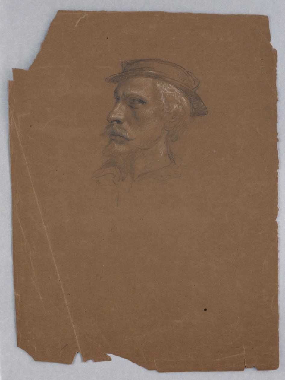 Zeichnung, Studie für "Titian zeigt, 1872" von Daniel Huntington