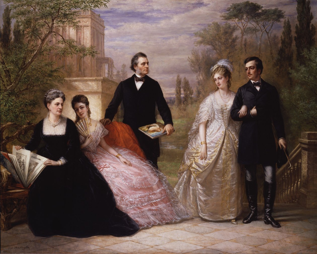Die Familie Field in einem Garten von Daniel Huntington