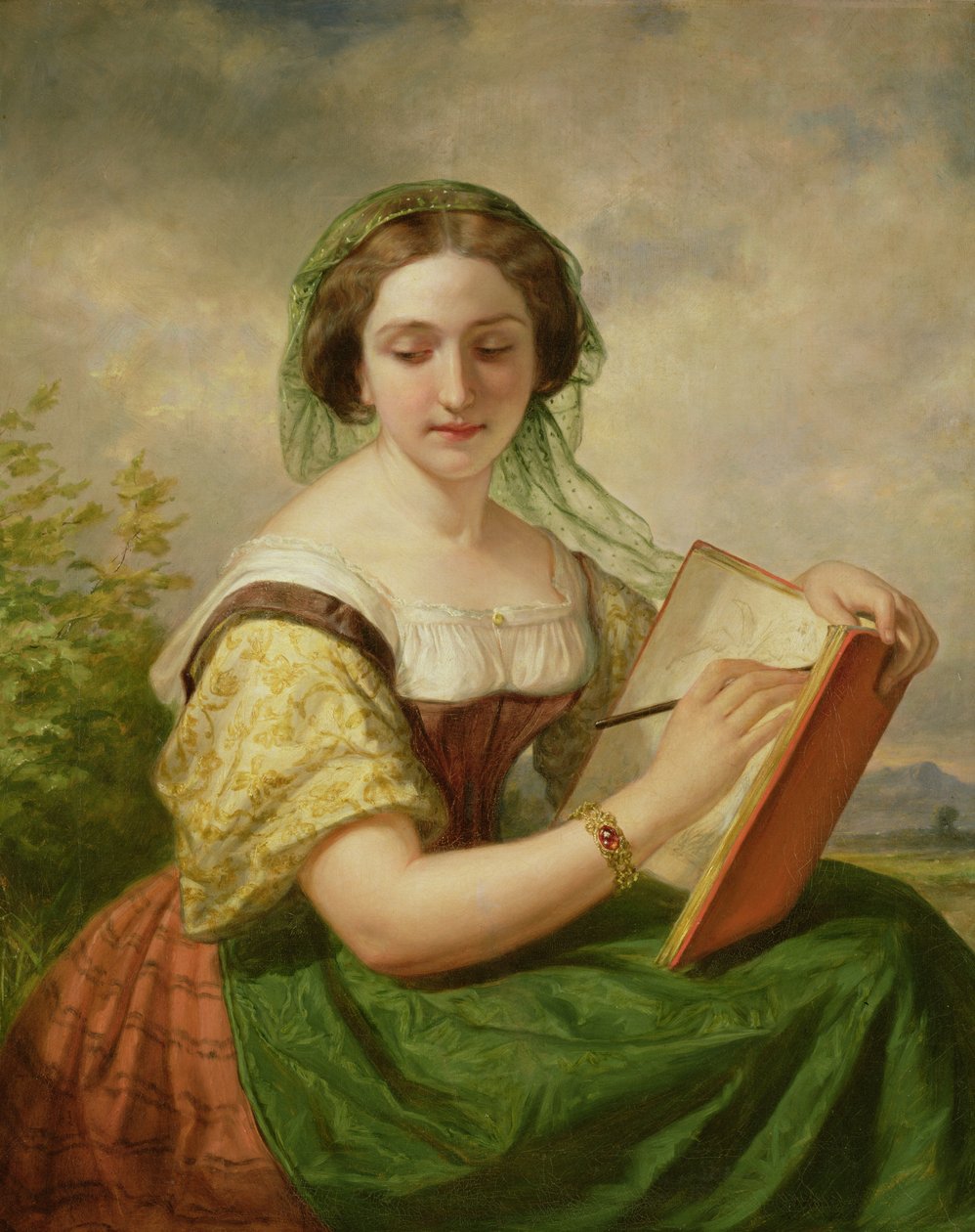 Der Zeichner, Porträt von Mademoiselle Rosina von Daniel Huntington