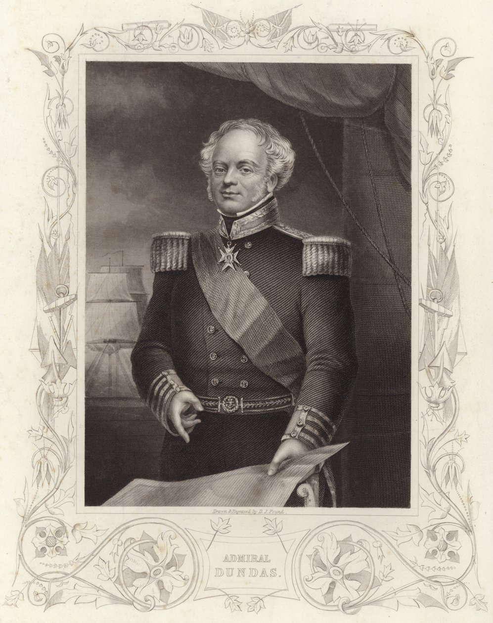 Admiral Dundas (Gravur) von Daniel John. Pound