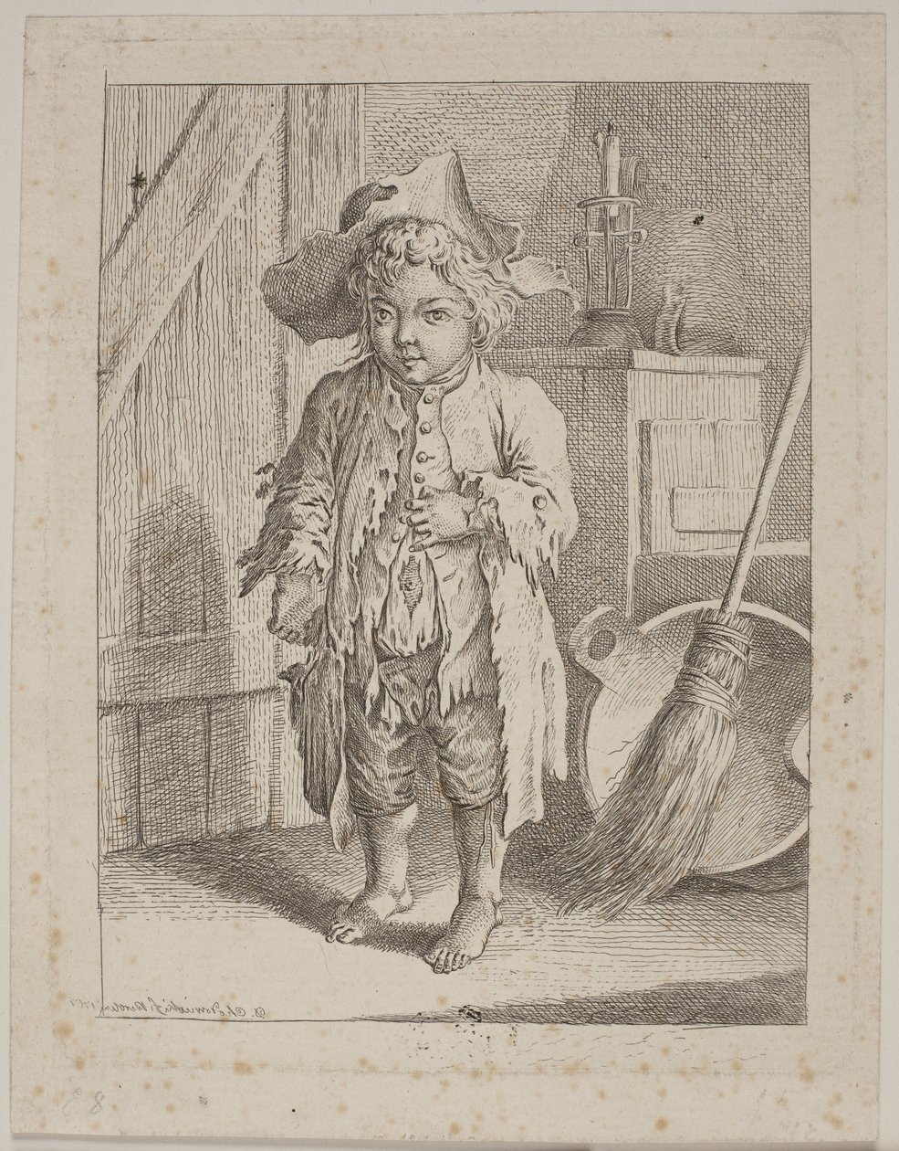 Der Betteljunge an der Tür von Daniel Nikolaus Chodowiecki
