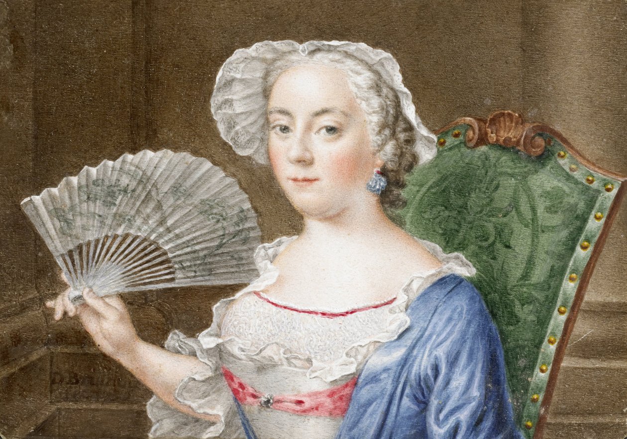 Porträt einer Dame mit Fächer von Daniël Bruyninx