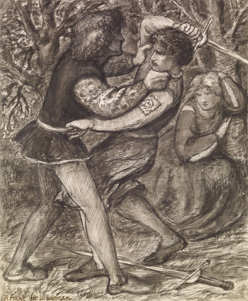 Ein Kampf um eine Frau von Dante Gabriel Charles Rossetti