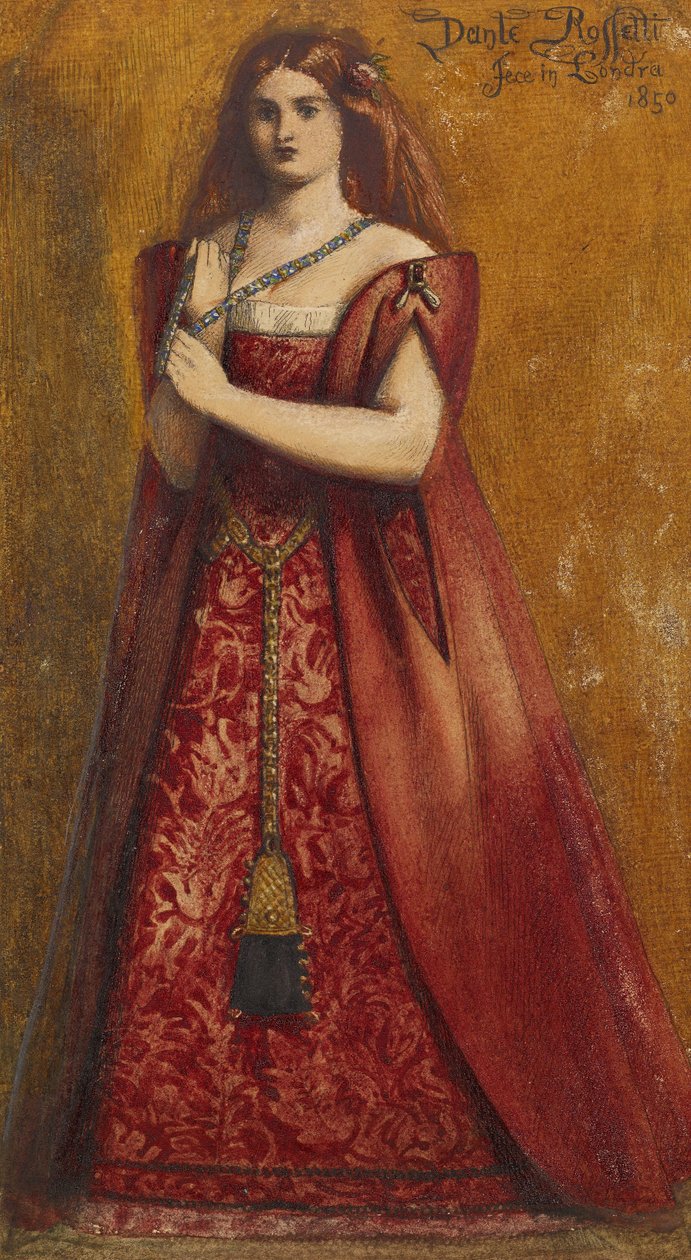 Rosso Vestita (In Rot gekleidet) von Dante Gabriel Charles Rossetti
