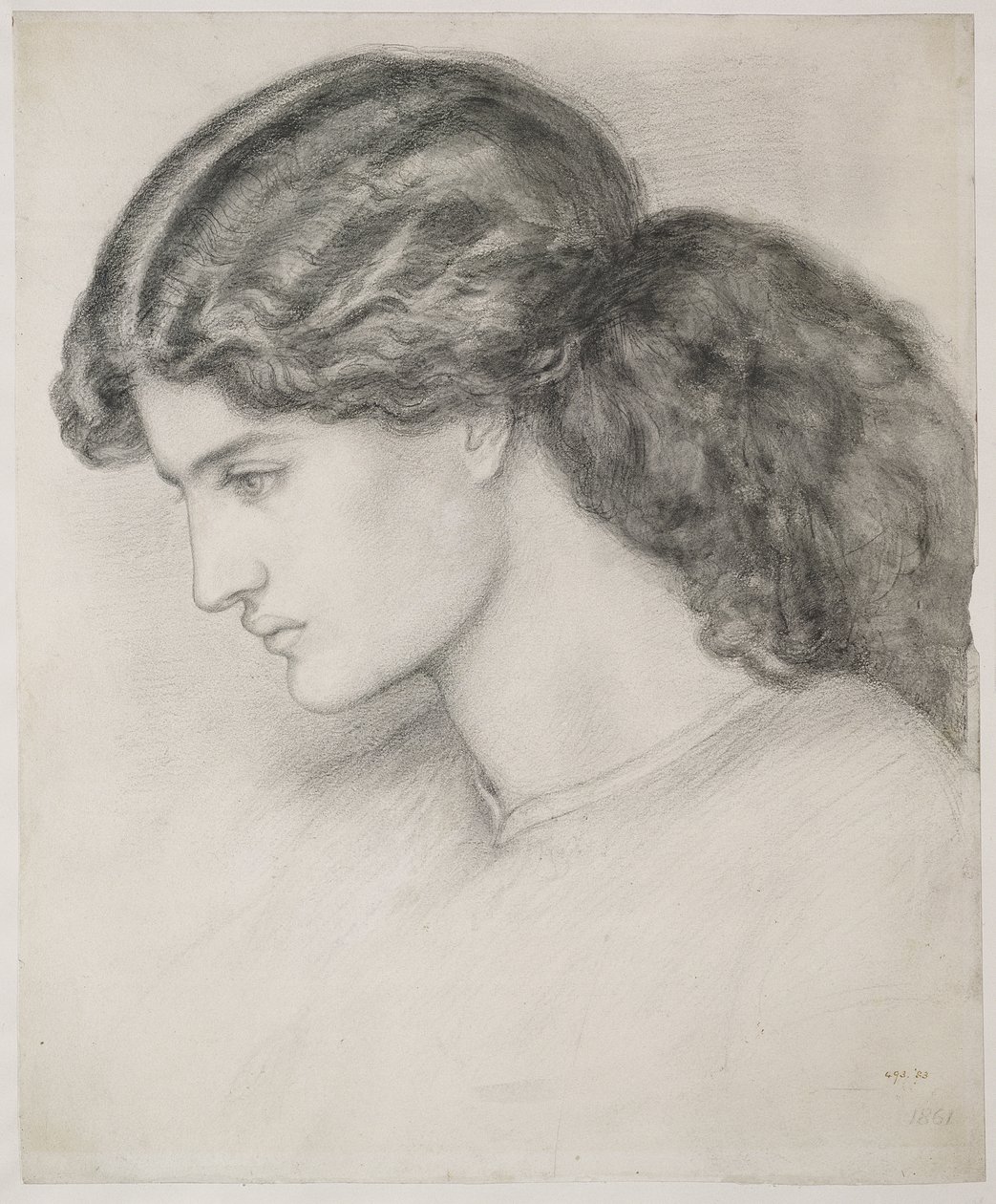 Kopf einer Frau, 1861 von Dante Gabriel Charles Rossetti