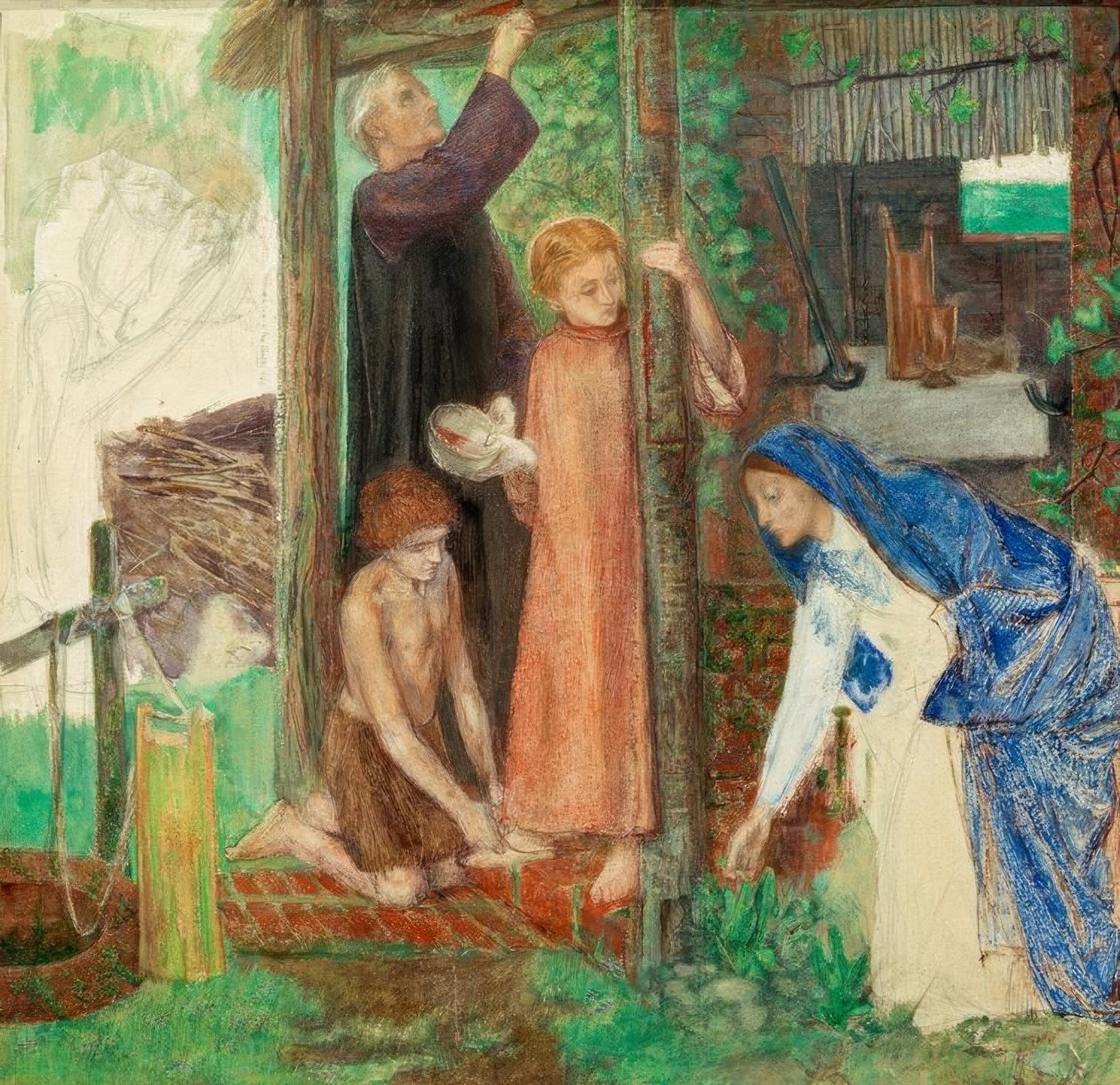 Das Passahfest in der Heiligen Familie von Dante Gabriel Charles Rossetti