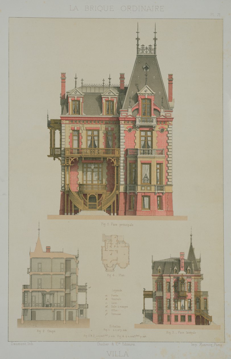Entwurf für eine Backsteinvilla in Trouville, Illustration aus 