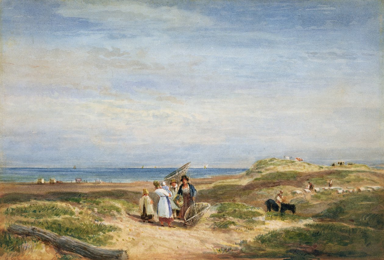 Trockene Sandbänke bei Barmouth, Nordwales, ca. 1830 von David Cox