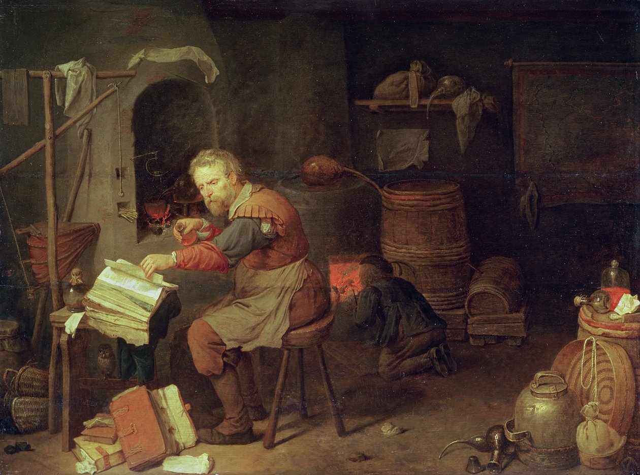 Die Werkstatt des Alchemisten von David III Ryckaert