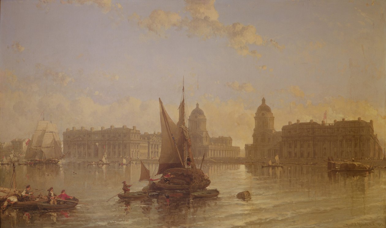 Schiffe auf der Themse bei Greenwich von David Roberts