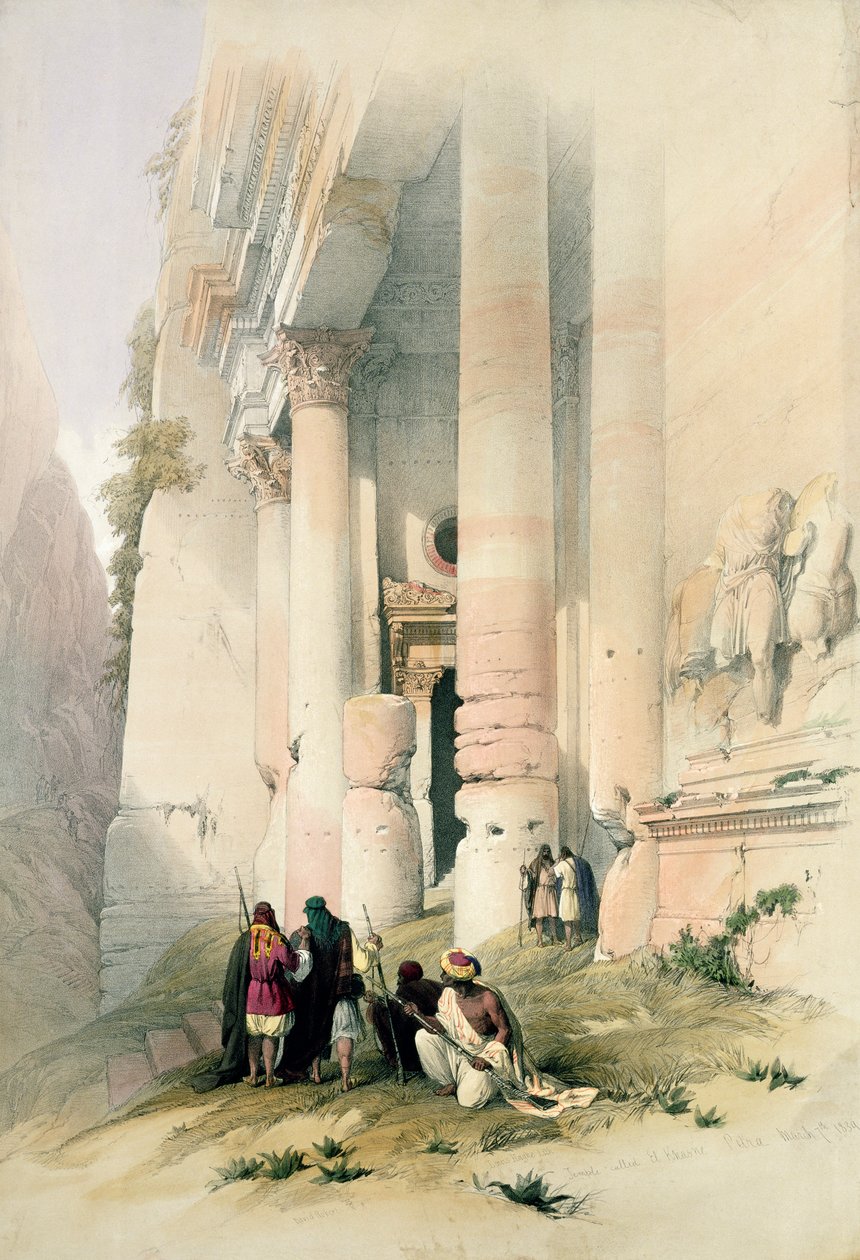 Tempel namens El Khasne, Petra, 7. März 1839, Tafel 94 aus Band III von 