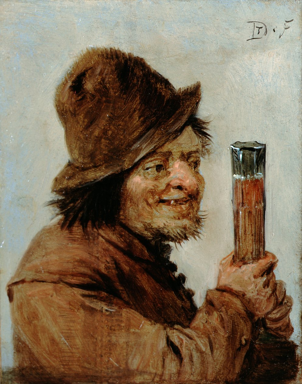 Ein Bauer mit einem Glas von David Teniers the Younger