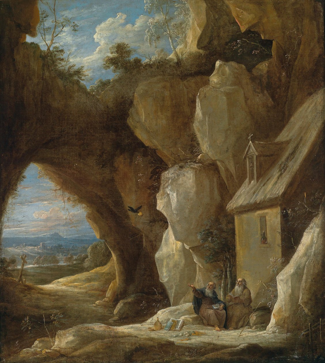 Die Heiligen Antonius und Paulus in der Wüste von David Teniers the Younger