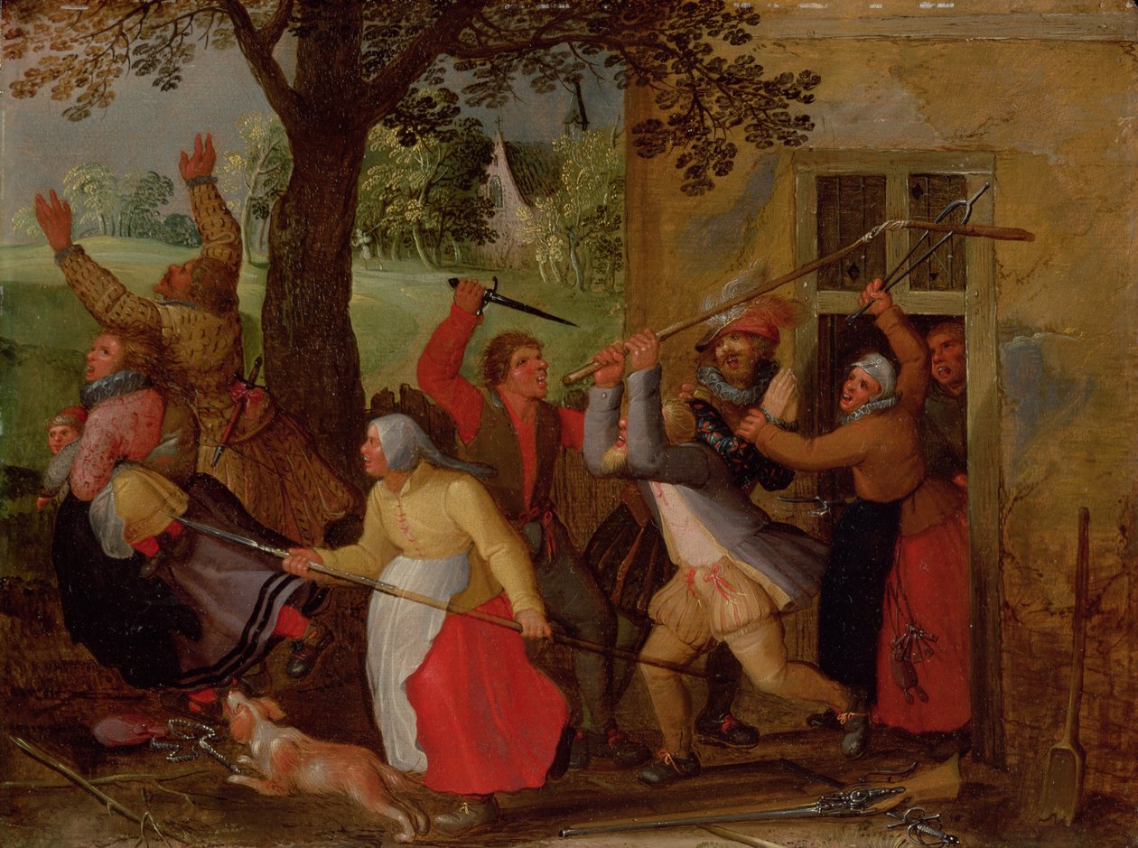 Schlägerei in einem Landgasthof von David Vinckboons