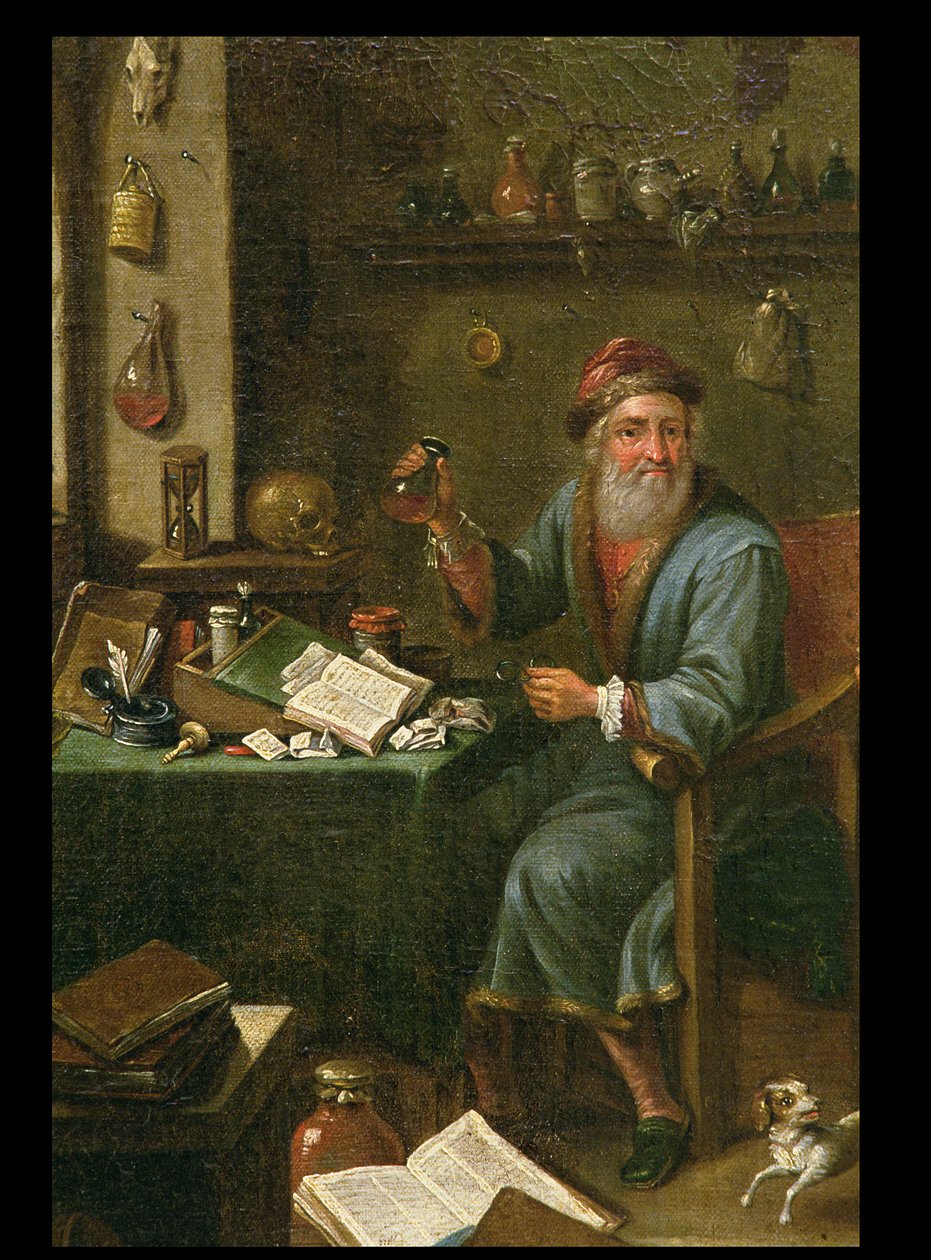 Das Labor des Alchemisten (Detail) von David Teniers the Elder