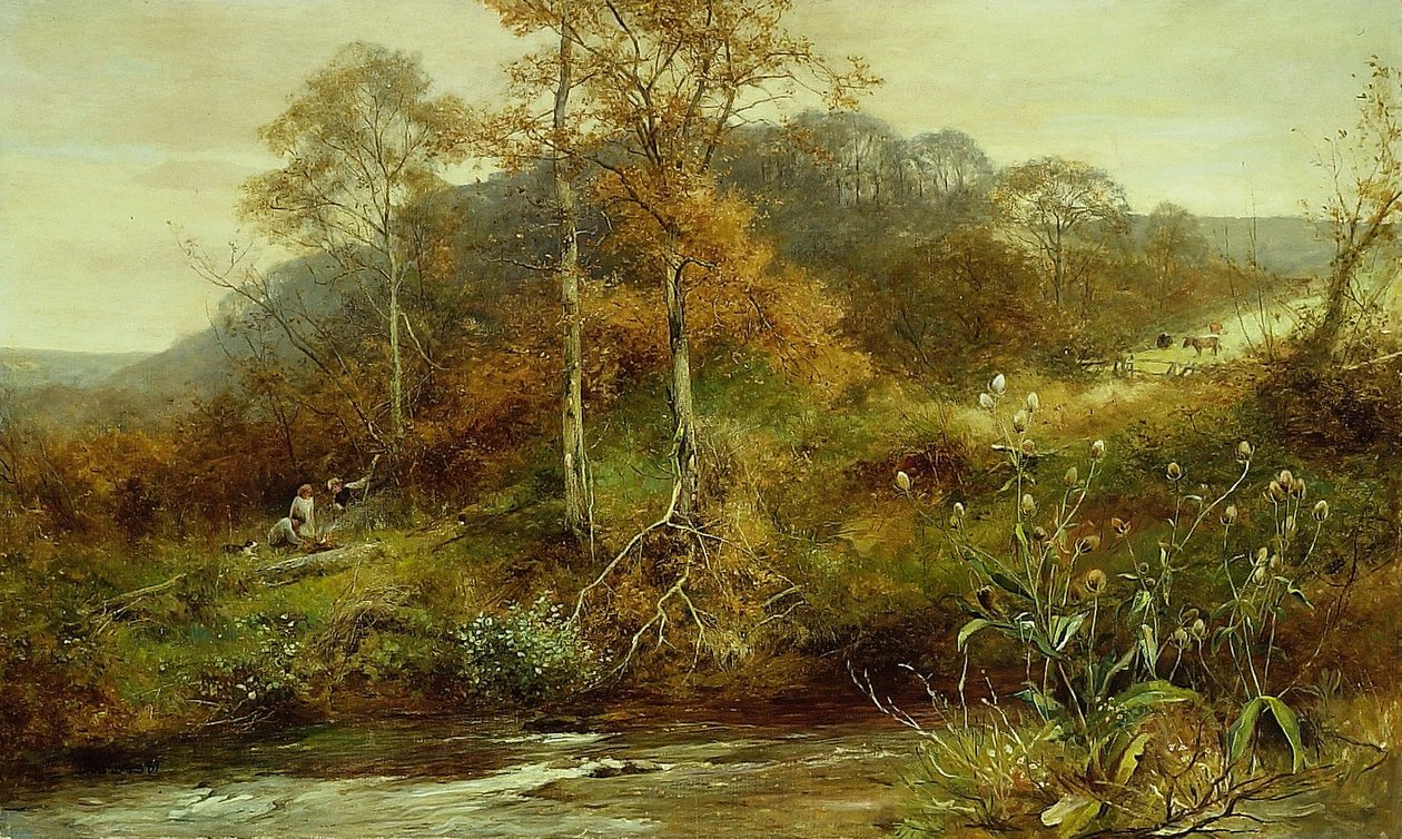 Herbstflusslandschaft, Der Bach von David Bates