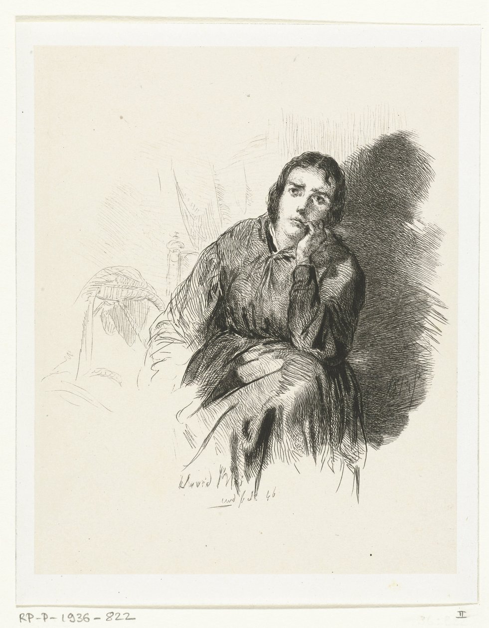 Studie einer nachdenklichen Frau von David Bles