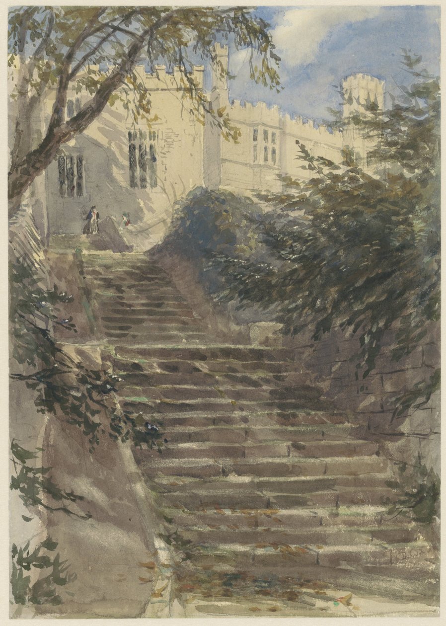 Gartentreppe bei Haddon Hall (Derbyshire) von David Cox (I)
