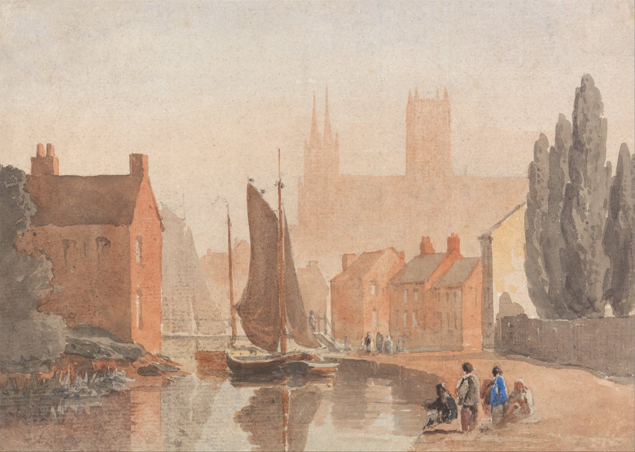 Lincoln Cathedral vom Brayford Pool von David Cox