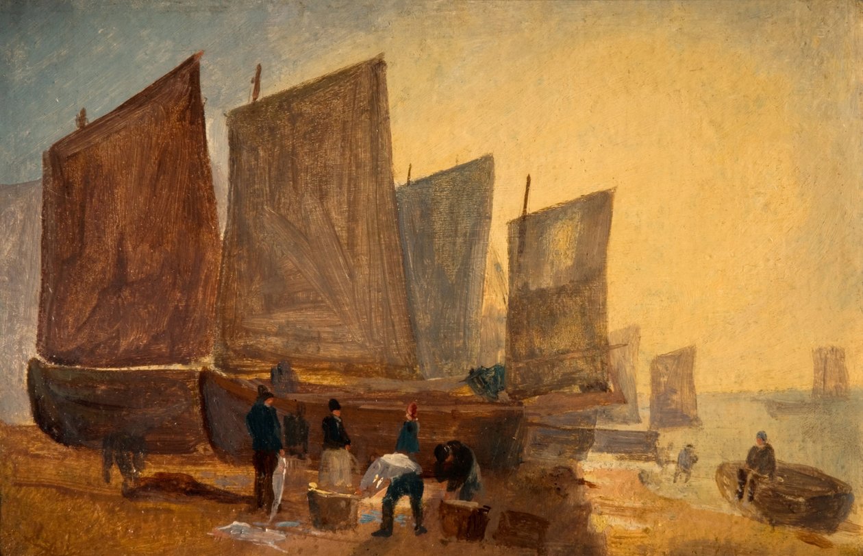 Fischerboote, Hastings, 1813 von David Cox the elder