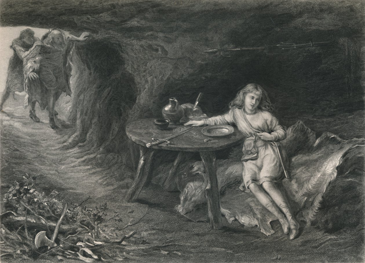 Imogen in der Höhle Cymbeline, ca. 1870 von David Desvachez