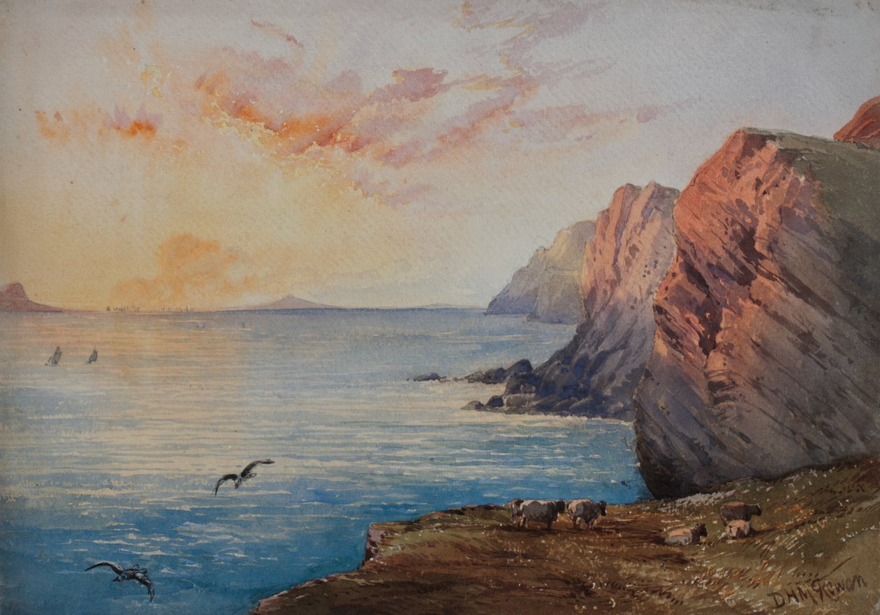 Dorset Küste bei Sonnenuntergang von David Hall McKewan