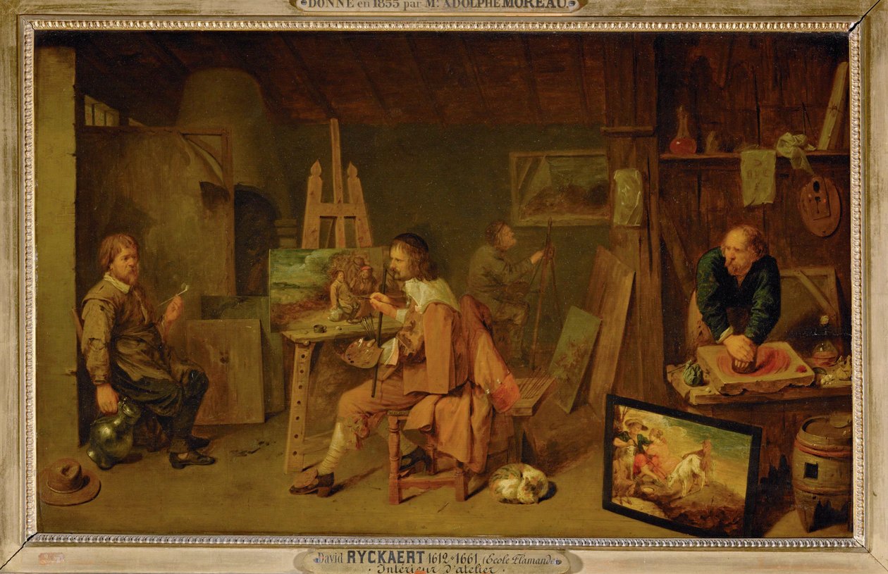 Maler in ihrem Atelier von David III Ryckaert