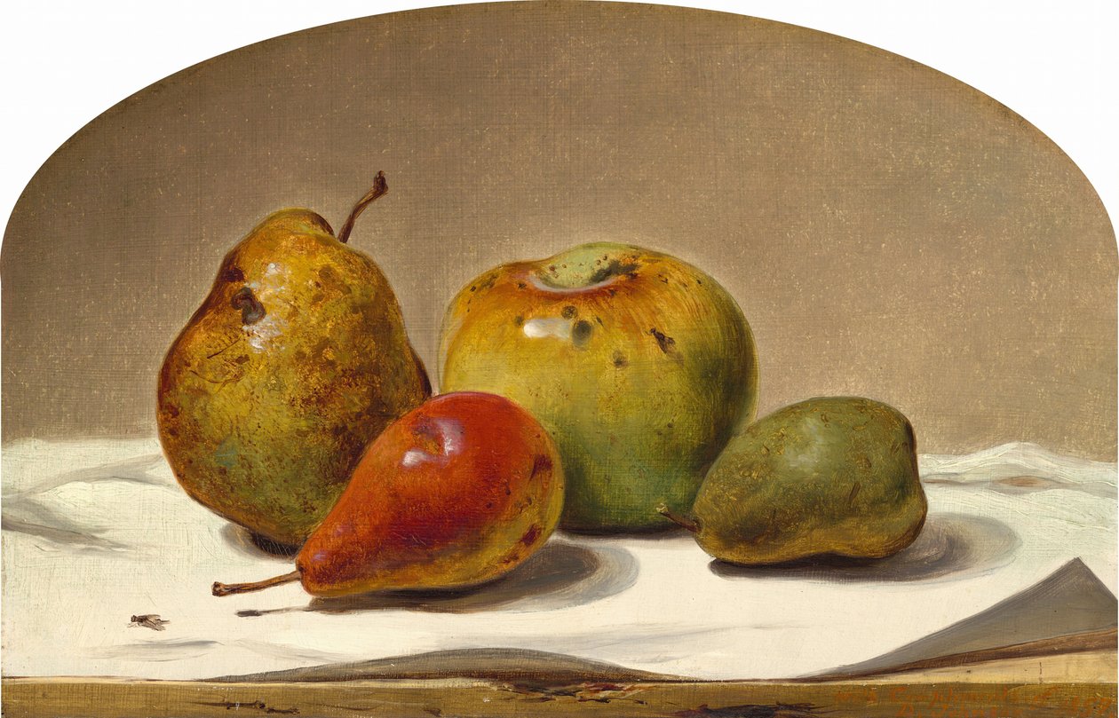 Drei Birnen und ein Apfel, 1857 von David Johnson