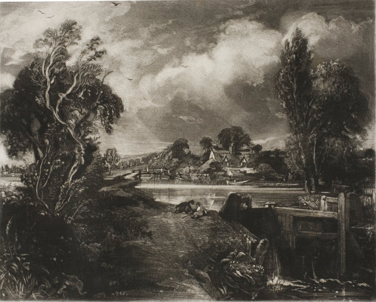 Eine Schleuse an der Stour, Suffolk von David Lucas
