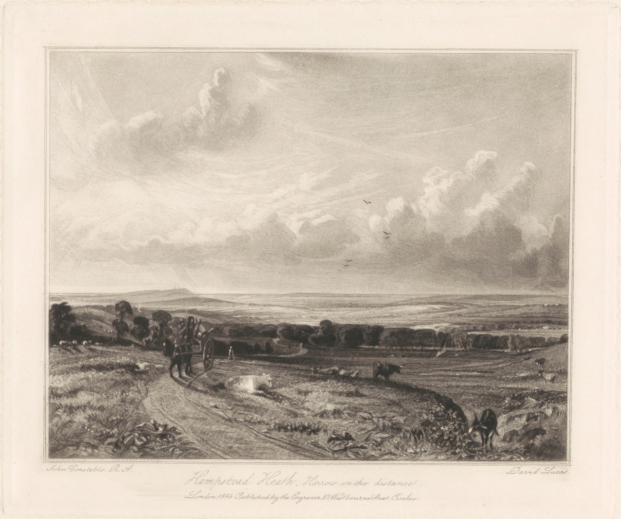 Hampstead Heath, Harrow in der Ferne von David Lucas
