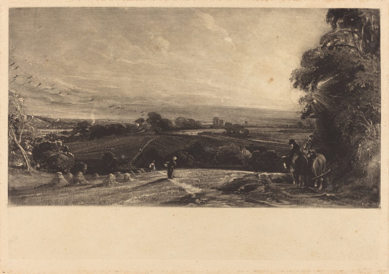 Herbstlicher Sonnenuntergang von David Lucas after John Constable