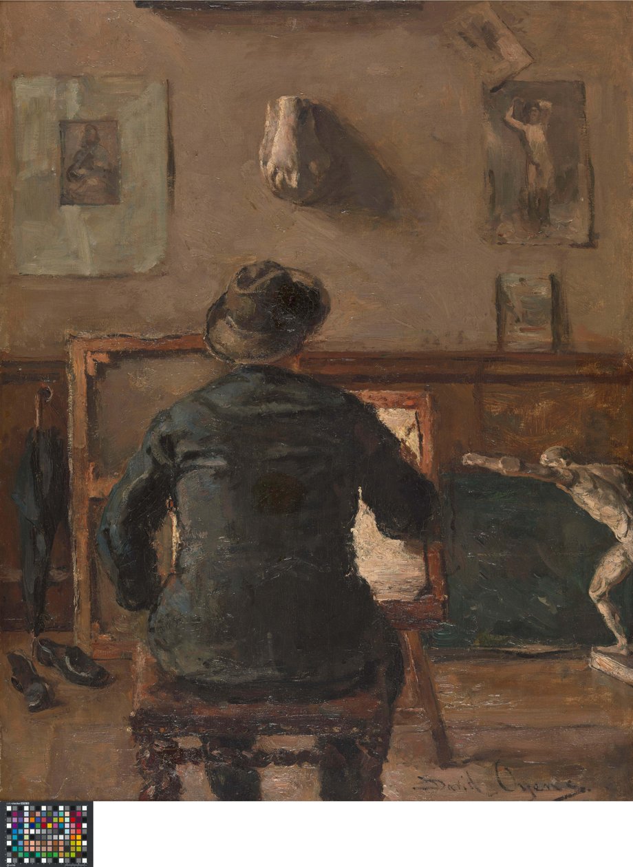 Der Künstler in seinem Atelier von David Oyens