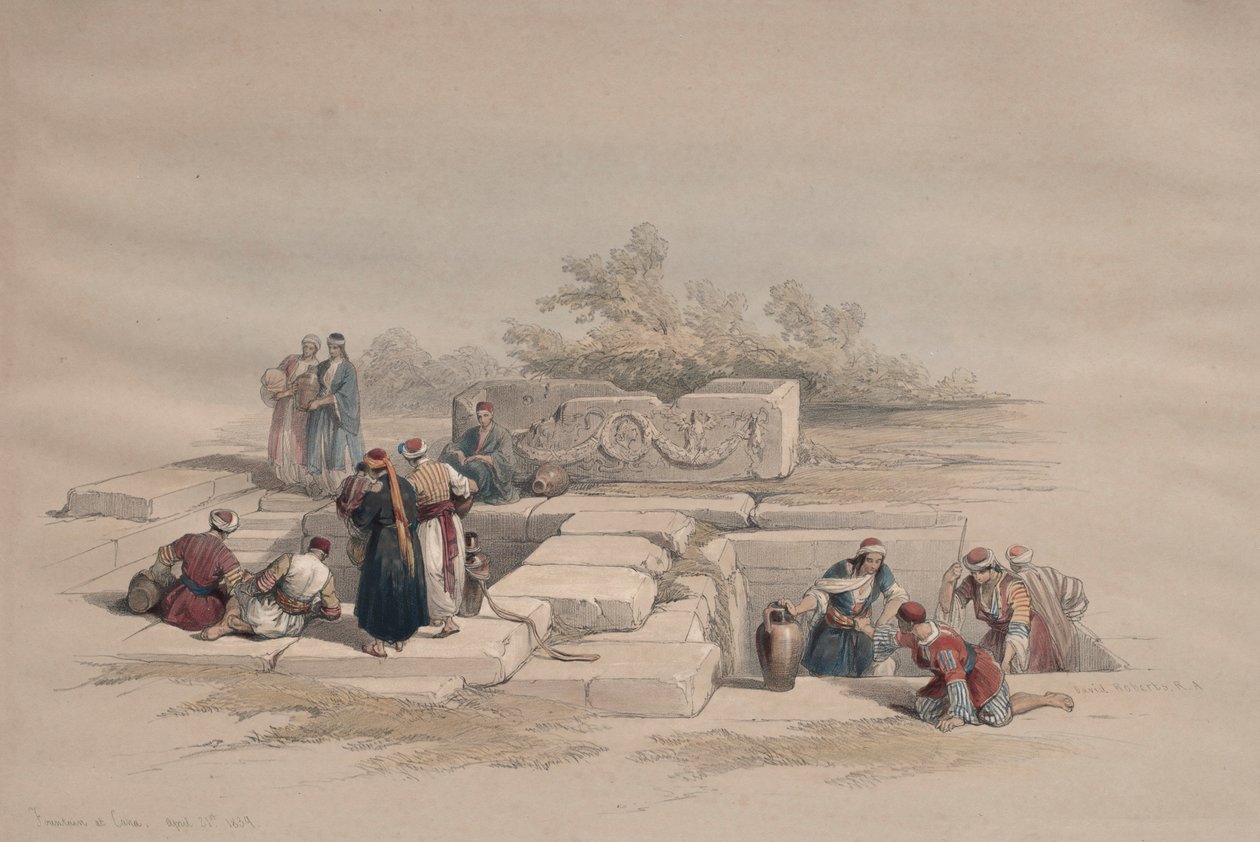Brunnen in Kana, 1839 von David Roberts