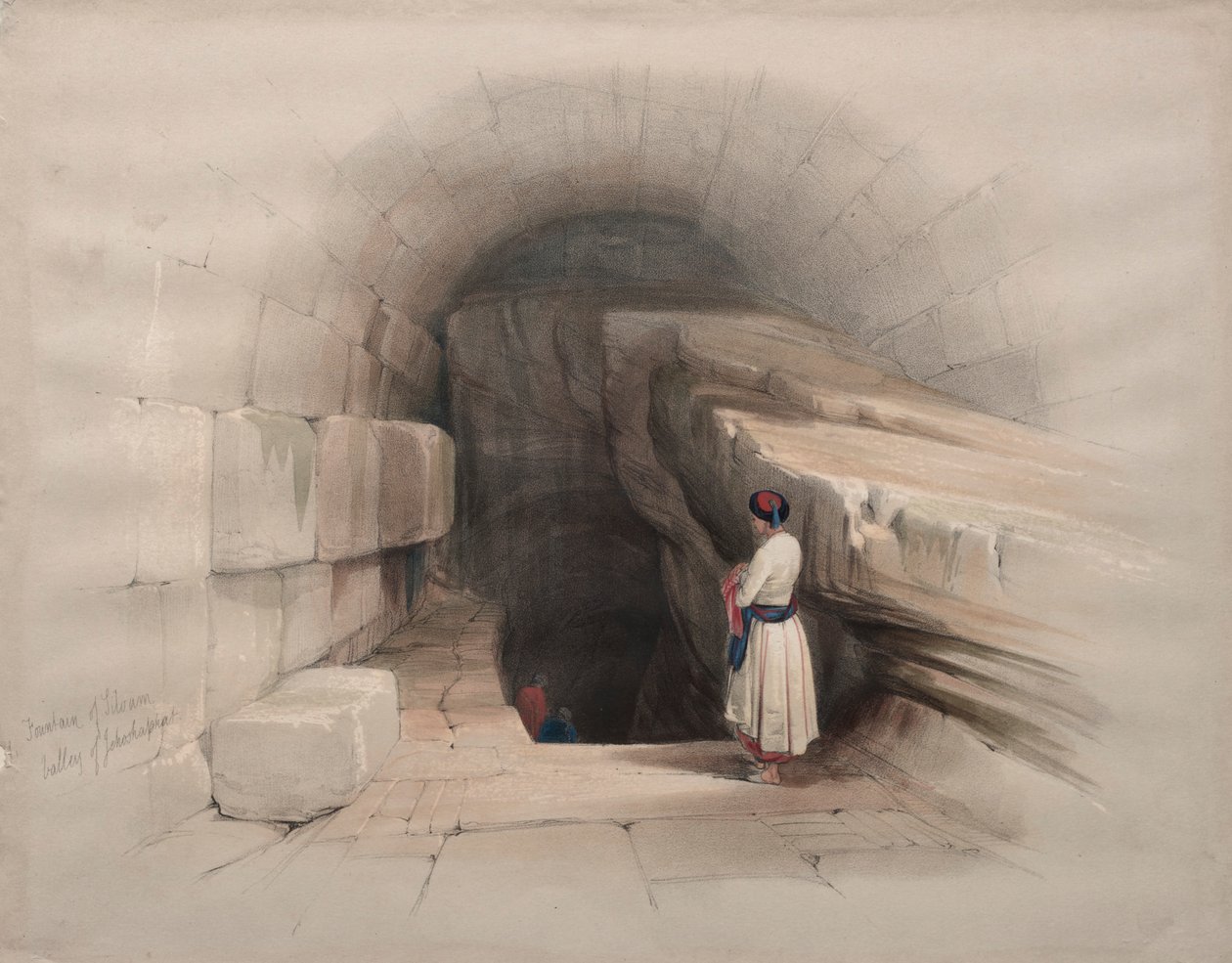 Brunnen von Siloam, Tal von Josaphat, 1839 von David Roberts