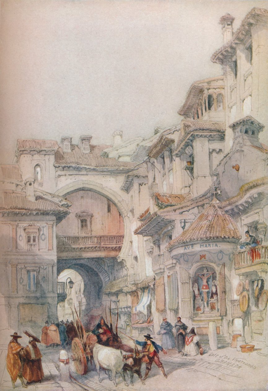 Tor der Vivarrambla, Granada, 1830er Jahre, 1930 von David Roberts