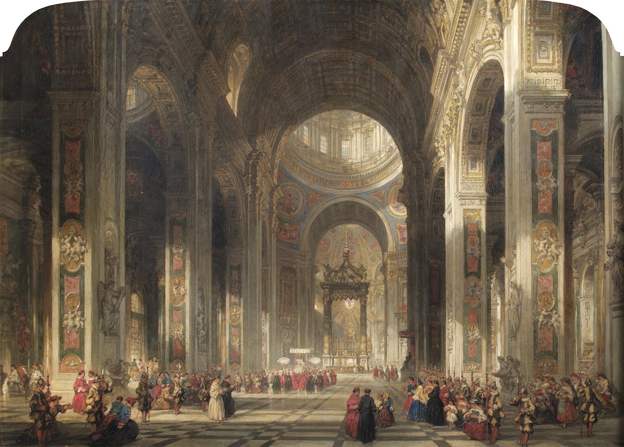Innenansicht von St. Peter, Rom, 1862 von David Roberts