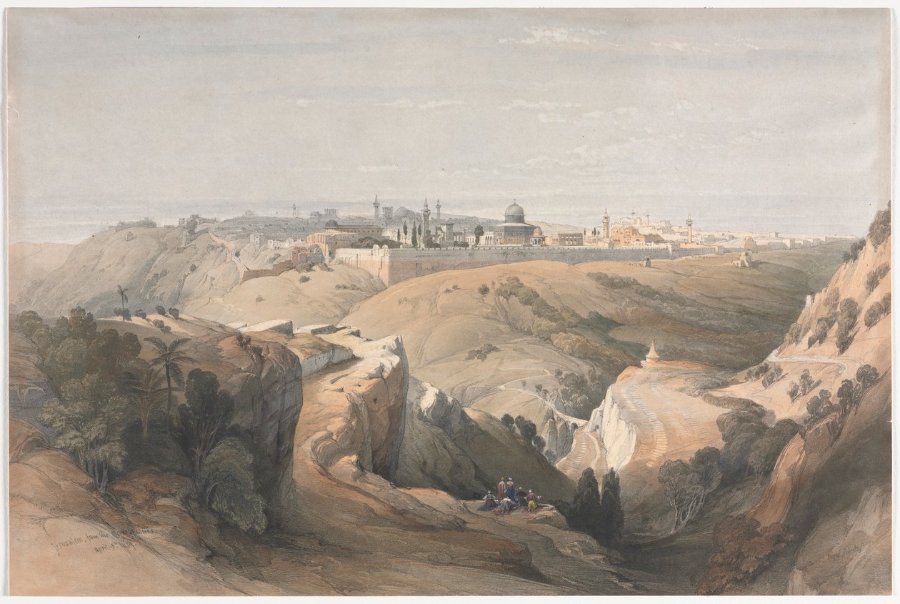Jerusalem vom Ölberg, 1839 von David Roberts