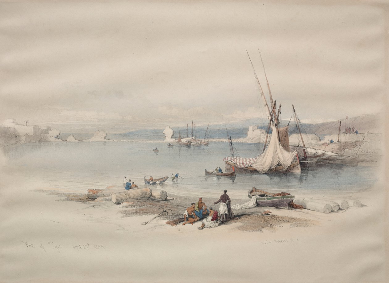 Hafen von Tyrus von David Roberts