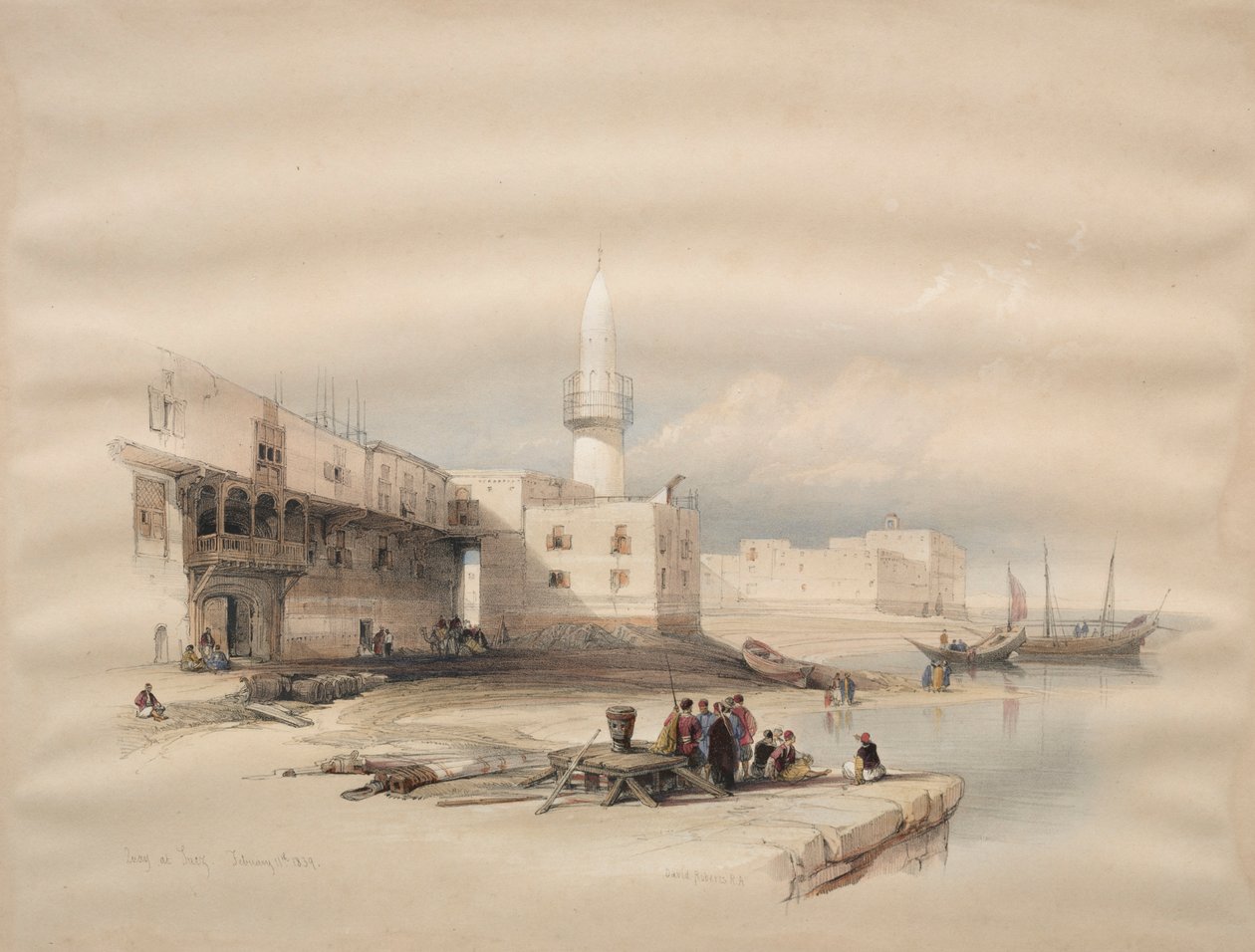 Kai in Suez, 1839 von David Roberts
