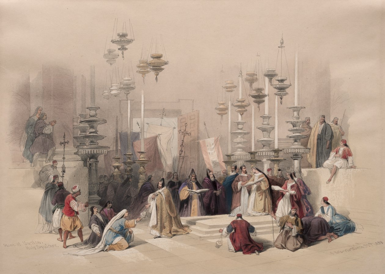 Salbungsstein, Heiliges Grab von David Roberts