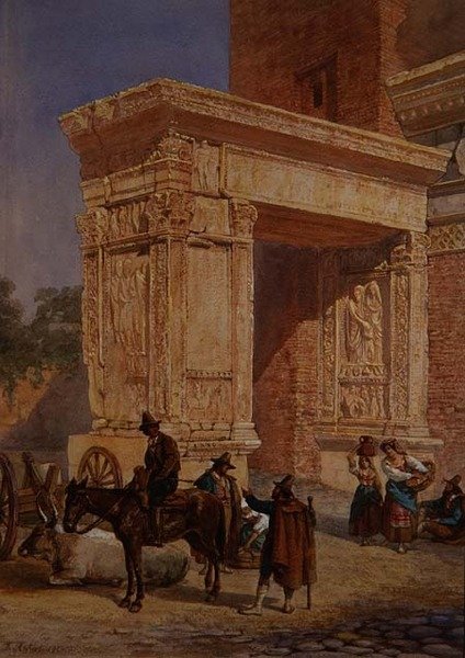 Das Goldschmiedetor, Rom von David Roberts