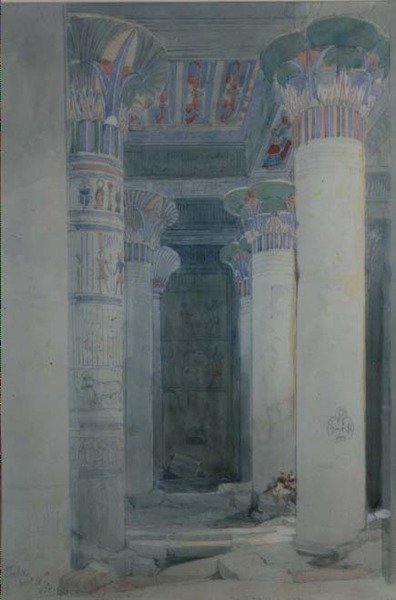 Unter dem großen Portikus, Philae von David Roberts