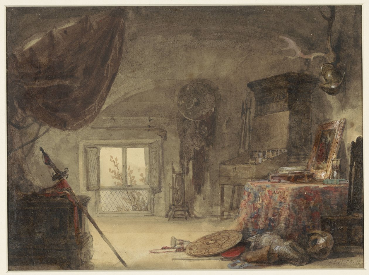 Dachboden als Atelier eingerichtet von David Roberts